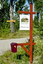 The entrance sign